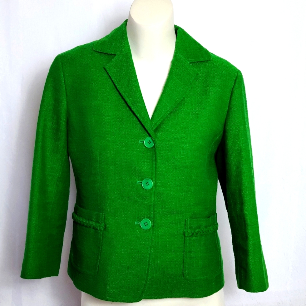 Talbots Green Cropped Blazer Size 6